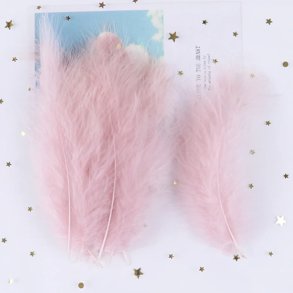 50PCS Colorful Fluffy Turkey Feathers Marabou Feather Turkey 10-15 for Craft Plumes Making Jewelry Decoration Wedding Accessory