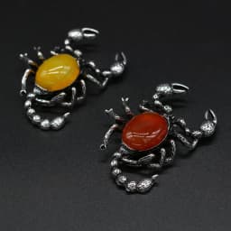 Natural Stone Shell Scorpion Brooch Pins Rose Quartzs Pendant for Women DIY Necklace or Dual Use Brooches Jewelry Accessories