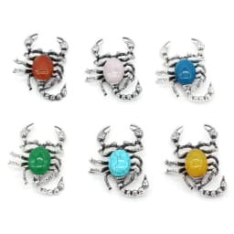 Natural Stone Shell Scorpion Brooch Pins Rose Quartzs Pendant for Women DIY Necklace or Dual Use Brooches Jewelry Accessories