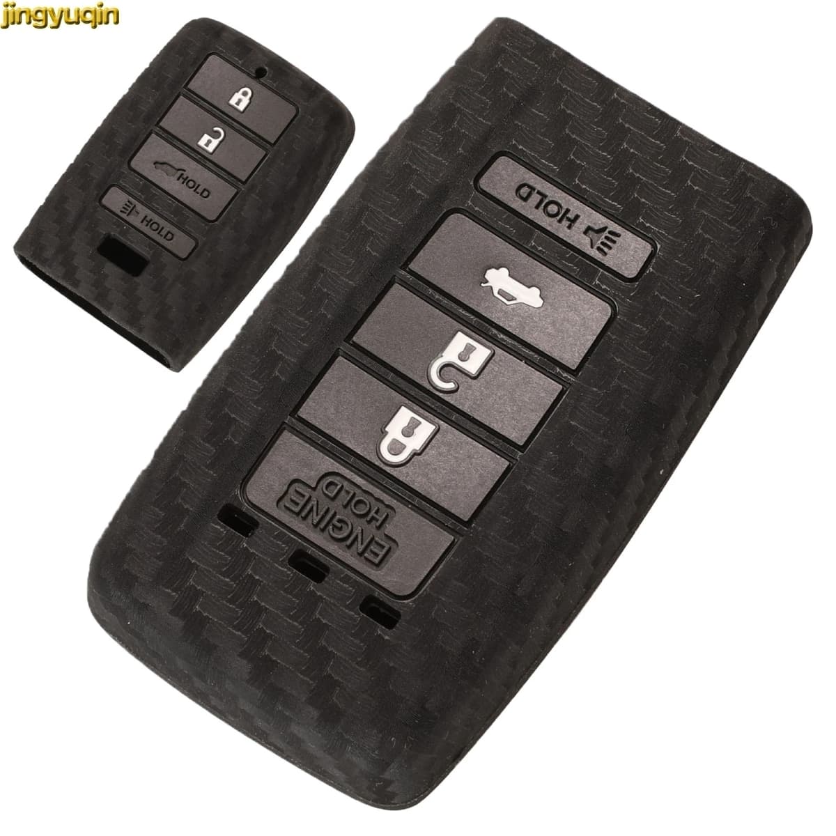 Jingyuqin Remote Car Key Carbon Fiber Silicone Case Cover For Honda Mugen Acura ILX MDX RDX ZDX TL RL TSX NSX 4 Buttons