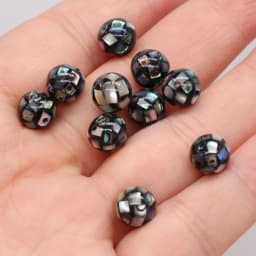 5PC Natural Abalone Shell Round Beads Mosaic Stitching Ball Loose Beads for DIY Handmade Necklace Bracelet Making Jewelry 8/12mm