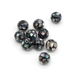 5PC Natural Abalone Shell Round Beads Mosaic Stitching Ball Loose Beads for DIY Handmade Necklace Bracelet Making Jewelry 8/12mm