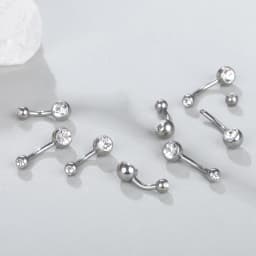 1Pc Titanium Navel Piercing Jewelry Gems Belly Button Piercing Ombligo External Thread Ear Piercer Navel Earring Women 6/8/10/12