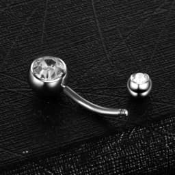 1Pc Titanium Navel Piercing Jewelry Gems Belly Button Piercing Ombligo External Thread Ear Piercer Navel Earring Women 6/8/10/12