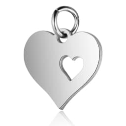10Pcs/Lot Stainless Steel Heart Charms DIY Necklace Bracelet Hand Jewelry Making Findings Wholesale