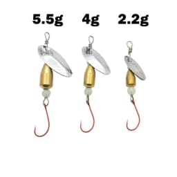 OUTKIT 1Pcs Spinner Spoon Metal Bait Micro Fishing Lure Small Sequins Copper Long Shot Baits For Bass Trout Perch Pike Rotating