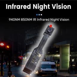 OV5647 Camera Module for Raspberry Pi 5 ZERO Camera Wide Angle Fisheye Night Vision Edition 120 160 Degree 5 Million Pixels 6CM