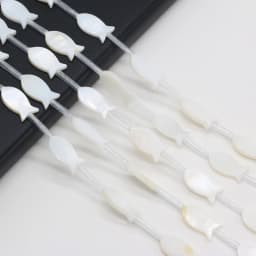 Natural white freshwater shell mother-of-pearl fish-shaped loose spacer beads jewelry making DIY bracelet necklace accessories