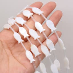 Natural white freshwater shell mother-of-pearl fish-shaped loose spacer beads jewelry making DIY bracelet necklace accessories