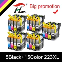 HTL 15Pcs LC223 LC221 LC 223 Cartridges for Brother Printer Ink Cartridge DCP-J562DW J4120DW MFC-J480DW J680DW J880DW J5320DW