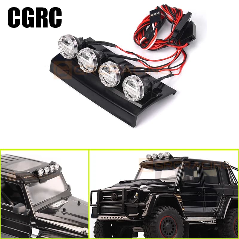 Car Roof Spotlight Off-road Searchlight For 1/10 RC Crawler Car Traxxas Mercedes Benz TRX4 G500 TRX6 G63 DIY PART