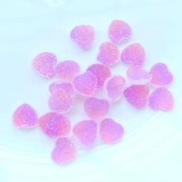 50Pcs Resin Cute Mini Imitation 10mm Heart-Shaped Fudge Flatback Scrapbook Kawaii DIY Embellishments Accessories L79