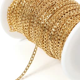 3mm Stainless Steel Gold Chain Necklace Chains Curb Link Chain Jewelry Chains for Handmade Bracelet Making DIY Wholesale