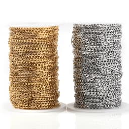 3mm Stainless Steel Gold Chain Necklace Chains Curb Link Chain Jewelry Chains for Handmade Bracelet Making DIY Wholesale