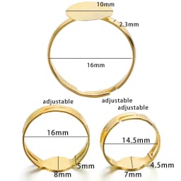 20-40Pcs/lot 7-10mm Metal Adjustable Blank Rings Setting For DIY Handmade Ring Jewelry Making Finding Supplies Accessories