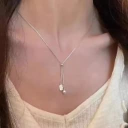 VENTFILLE 925 Sterling Silver Hiphop Necklace New Fashion Simple Geometric Handmade Clavicle Chain Party Jewelry Gifts for Women