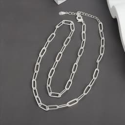 VENTFILLE 925 Sterling Silver Hiphop Necklace New Fashion Simple Geometric Handmade Clavicle Chain Party Jewelry Gifts for Women