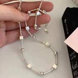 VENTFILLE 925 Sterling Silver Hiphop Necklace New Fashion Simple Geometric Handmade Clavicle Chain Party Jewelry Gifts for Women