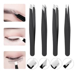 Stainless Steel Eyebrow Tweezer Hair Pluckers Clip Eyebrow Trimmer Eyelash Extension Clip Makeup Beauty Repair For Eyebrow Too