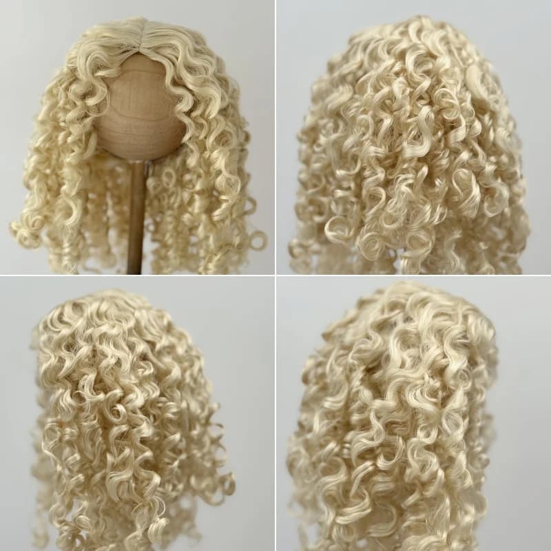 JD073 1/4 MSD 1/3 SD DOD QBaby Eldorado Parting Long Curly Synthetic Mohair BJD Wig 7-8' 8-9' 9-10' Blythes Doll Accessies