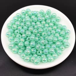 6 8 10mm AB Color Plating Acrylic Beads Loose Spacer Round Garment Jewelry Making DIY #RoLi