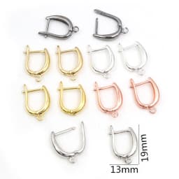 10pcs Gold Color French Earring Hooks Lever Back Open Loop Setting for DIY Earring Clips Clasp Jewelry Making Accessories