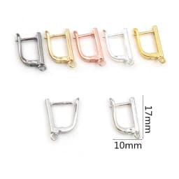 10pcs Gold Color French Earring Hooks Lever Back Open Loop Setting for DIY Earring Clips Clasp Jewelry Making Accessories