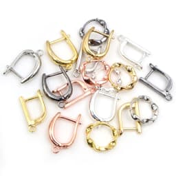10pcs Gold Color French Earring Hooks Lever Back Open Loop Setting for DIY Earring Clips Clasp Jewelry Making Accessories
