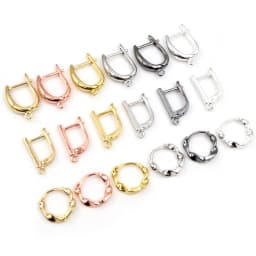 10pcs Gold Color French Earring Hooks Lever Back Open Loop Setting for DIY Earring Clips Clasp Jewelry Making Accessories
