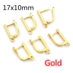 10pcs Gold Color French Earring Hooks Lever Back Open Loop Setting for DIY Earring Clips Clasp Jewelry Making Accessories