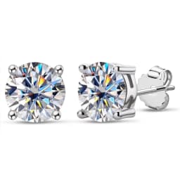 AnuJewel 2ct D Color Moissanite 925 Sterling Silver Stud Earrings for Women With Cert Certificate Custom Earrings