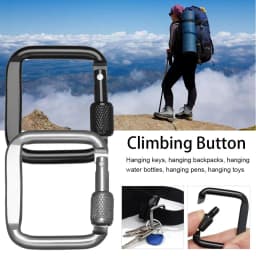 Triangle/Square Colorful Carabiner Outdoor Camping Hiking Keychain Snap Clip Hook Kettle Buckle Water Bottle Hook Accessories