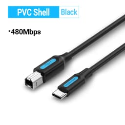 Vention USB C to USB Printer Cable for MacBook Pro Scanner Fax Machine HP Canon Dell Samsung Printer Type C 2.0 Printing Cord