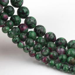 Natural Stone Epidote Rubys Zoisite Beads Round Loose Spacer Beads For Jewelry Making Necklace DIY Bracelet 15"Inch 6 8 10 12mm