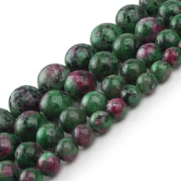 Natural Stone Epidote Rubys Zoisite Beads Round Loose Spacer Beads For Jewelry Making Necklace DIY Bracelet 15"Inch 6 8 10 12mm