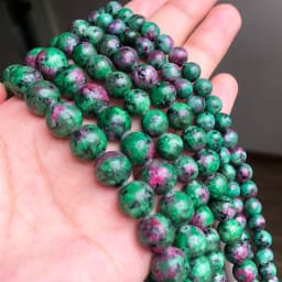Natural Stone Epidote Rubys Zoisite Beads Round Loose Spacer Beads For Jewelry Making Necklace DIY Bracelet 15"Inch 6 8 10 12mm