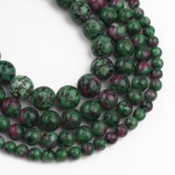Natural Stone Epidote Rubys Zoisite Beads Round Loose Spacer Beads For Jewelry Making Necklace DIY Bracelet 15"Inch 6 8 10 12mm