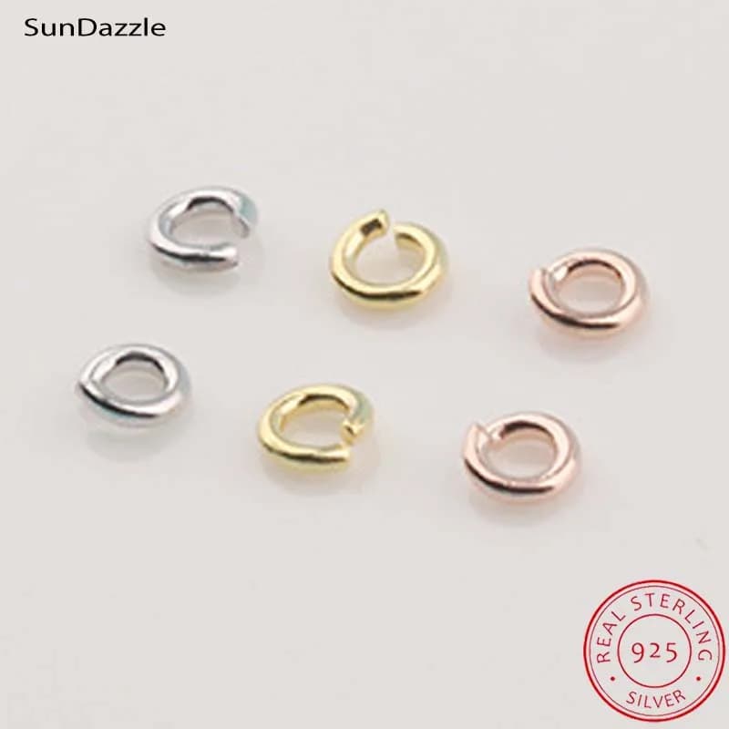 10pcs Genuine Real Pure Solid 925 Sterling Silver Open Jump Rings Split Ring Rose Gold Connector Jewelry Making Findings
