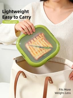 Joie Silicone Lunch Box Portable Sandwich Toast Bento Box Food Container Snack Box Picnic School Office Camping Breakfast