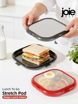 Joie Silicone Lunch Box Portable Sandwich Toast Bento Box Food Container Snack Box Picnic School Office Camping Breakfast