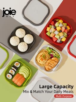 Joie Silicone Lunch Box Portable Sandwich Toast Bento Box Food Container Snack Box Picnic School Office Camping Breakfast