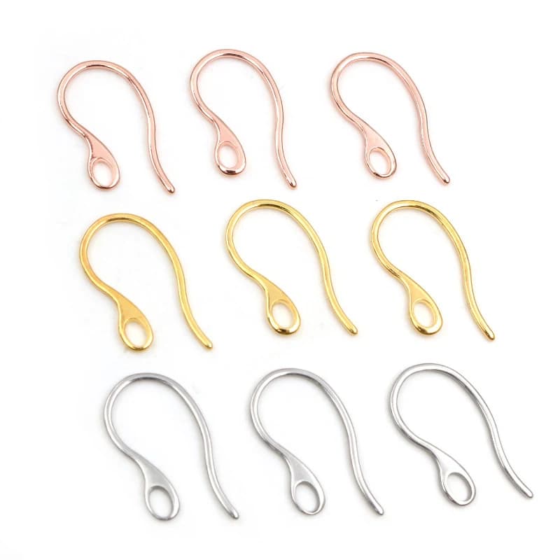 20pcs 22x11mm 316 Stainless Steel Gold Rose Gold color plated DIY Earring Hooks Wire Settings Jewelry Making Findings Supplies
