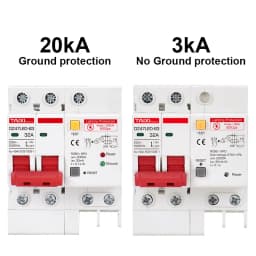 Residual Current Circuit Breaker RCD RCBO RCCB Main Switch With Surge Protector Earth Lightning Protection Leakage Protector