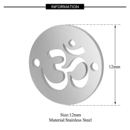 10pcs 316 Stainless Steel Double Heart Charm Sun Om Yoga Lotus Connector DIY Jewelry Making Charms Wholesale