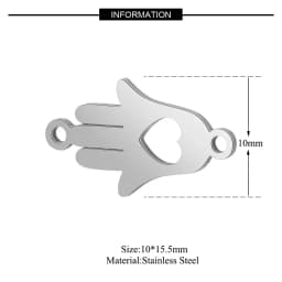 10pcs 316 Stainless Steel Double Heart Charm Sun Om Yoga Lotus Connector DIY Jewelry Making Charms Wholesale