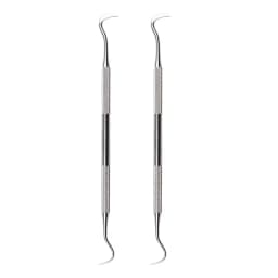 Dental Double-ended Curved Tartar Remover Tool Scraper Stainless Steel Calculus Plaque Remover Dentist Tooth Cleaning Tools