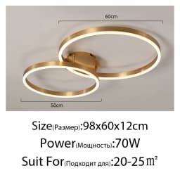 Nordic Creative Round Circle Chandeliers For Bedroom Living Room Restaurant Lighting Golden Coffee Lustre Ring Ceiling Lights