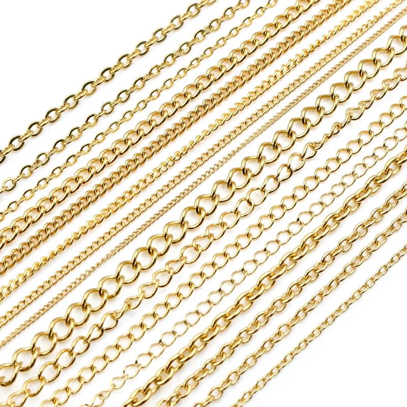 5 Meters/Lot Never Fade Stainless Steel Gold Plated Necklace Chains For DIY Jewelry Findings Making Materials Handmade Supplies