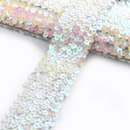 2/5/10Meters 45mm Sequined Elastic Band Lace Trim Stretch Ribbon DIY Dance Dress Clothes Decoration Applique Sewing Accessories