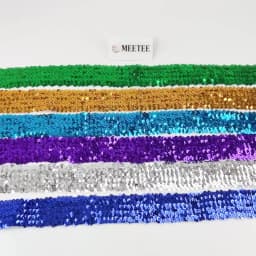 2/5/10Meters 45mm Sequined Elastic Band Lace Trim Stretch Ribbon DIY Dance Dress Clothes Decoration Applique Sewing Accessories
